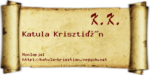 Katula Krisztián névjegykártya